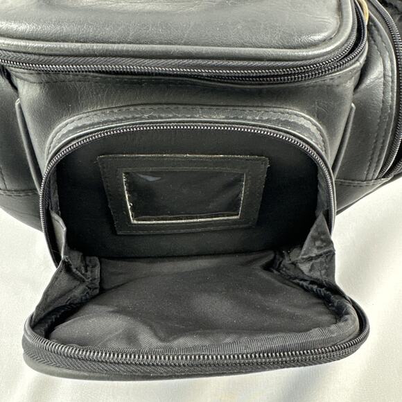 Camera Bag Case Black Pleather with Three Storage Pouches Soft Case - Picture 10 of 15